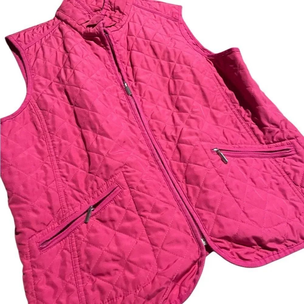 Kim Rogers pink quilted vest size large vest great condition